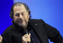 An auction for a private lunch with Marc Benioff raises $1.5 million in his first year replacing Warren Buffett, who netted $19 million for his final auction