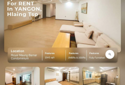The 4 Bedrooms Royal Maung Bamar Condominium for Rent In Hlaing Tsp